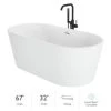 Jacuzzi Celeste 67" Free Standing Acrylic Soaking Tub with Center Drain, Drain Assembly and Overflow - Includes Floor Mounted Tub Filler with Hand Shower -Jacuzzi Sales Store jacuzzi cem6732bcxxxxg 7549554