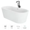 Jacuzzi Celeste 70" Free Standing Acrylic Soaking Tub with Center Drain, Drain Assembly and Overflow - Includes Floor Mounted Tub Filler with Hand Shower -Jacuzzi Sales Store jacuzzi cem7032bcxxxxg 7549554