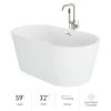 Jacuzzi Celeste 59" Free Standing Acrylic Soaking Tub with Center Drain, Drain Assembly and Overflow - Includes Floor Mounted Tub Filler with Hand Shower -Jacuzzi Sales Store jacuzzi cen5932bcxxxxg 7549554