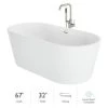 Jacuzzi Celeste 67" Free Standing Acrylic Soaking Tub with Center Drain, Drain Assembly and Overflow - Includes Floor Mounted Tub Filler with Hand Shower -Jacuzzi Sales Store jacuzzi cen6732bcxxxxg 7549554