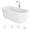 Jacuzzi Celeste 70" Free Standing Acrylic Soaking Tub with Center Drain, Drain Assembly and Overflow - Includes Floor Mounted Tub Filler with Hand Shower -Jacuzzi Sales Store jacuzzi cen7032bcxxxxg 7549554