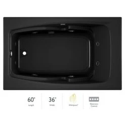 Jacuzzi 60" x 36" Cetra® Drop In Comfort Whirlpool Bathtub with 8 Jets, Basic Controls, Heater, Left Drain and Right Pump