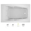 Jacuzzi 60" x 36" Cetra® Drop In Comfort Whirlpool Bathtub with 8 Jets, Basic Controls, Heater, Right Drain and Left Pump -Jacuzzi Sales Store jacuzzi cet6036wrl2hxw 100825