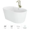 Jacuzzi Celeste 59" Free Standing Acrylic Soaking Tub with Center Drain, Drain Assembly and Overflow - Includes Floor Mounted Tub Filler with Hand Shower -Jacuzzi Sales Store jacuzzi cez5932bcxxxxg 7549554