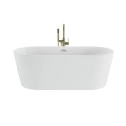 Jacuzzi Celeste 67" Free Standing Acrylic Soaking Tub with Center Drain, Drain Assembly and Overflow - Includes Floor Mounted Tub Filler with Hand Shower -Jacuzzi Sales Store jacuzzi cez6732bcxxxx alternate view 92