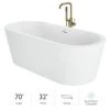 Jacuzzi Celeste 70" Free Standing Acrylic Soaking Tub with Center Drain, Drain Assembly and Overflow - Includes Floor Mounted Tub Filler with Hand Shower
