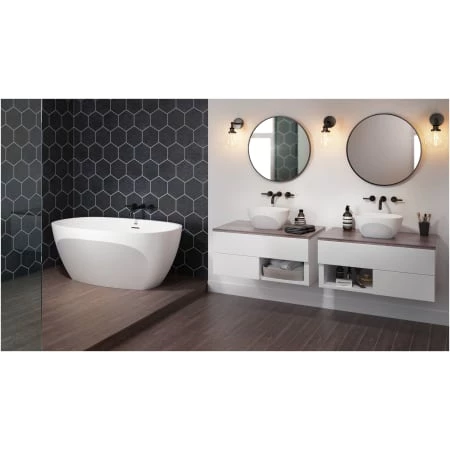 Jacuzzi Contento™ 59" Solid Surface Free Standing Soaking Bathtub with Reversible Drain 5 Jacuzzi Contento™ 59" Solid Surface Free Standing Soaking Bathtub with Reversible Drain - Image 3