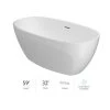 Jacuzzi Contento™ 59" Solid Surface Free Standing Soaking Bathtub with Reversible Drain -Jacuzzi Sales Store jacuzzi cof5932bcxxxxg 100825