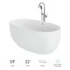 Jacuzzi Cosi 59" Free Standing Acrylic Soaking Tub with Center Drain, Drain Assembly and Overflow - Includes Tub Faucet -Jacuzzi Sales Store jacuzzi csb5932bcxxxxg 100825