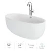 Jacuzzi Cosi 67" Free Standing Acrylic Soaking Tub with Center Drain, Drain Assembly and Overflow - Includes Tub Faucet -Jacuzzi Sales Store jacuzzi csb6732bcxxxxg 100825