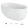 Jacuzzi Cosi 59" Free Standing Acrylic Soaking Tub with Center Drain, Drain Assembly and Overflow -Jacuzzi Sales Store jacuzzi csf5932bcxxxxg 100825