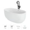 Jacuzzi Cosi 59" Free Standing Acrylic Soaking Tub with Center Drain, Drain Assembly and Overflow - Includes Tub Faucet -Jacuzzi Sales Store jacuzzi csm5932bcxxxxg 100825