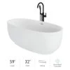 Jacuzzi Cosi 67" Free Standing Acrylic Soaking Tub with Center Drain, Drain Assembly and Overflow - Includes Tub Faucet -Jacuzzi Sales Store jacuzzi csm6732bcxxxxg 100825