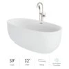 Jacuzzi Cosi 67" Free Standing Acrylic Soaking Tub with Center Drain, Drain Assembly and Overflow - Includes Tub Faucet -Jacuzzi Sales Store jacuzzi csn6732bcxxxxg 100825