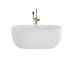 Jacuzzi Cosi 59" Free Standing Acrylic Soaking Tub with Center Drain, Drain Assembly and Overflow - Includes Floor Mounted Tub Filler with Hand Shower -Jacuzzi Sales Store jacuzzi csz5932bcxxxx alternate view 100