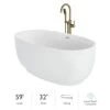 Jacuzzi Cosi 59" Free Standing Acrylic Soaking Tub with Center Drain, Drain Assembly and Overflow - Includes Floor Mounted Tub Filler with Hand Shower -Jacuzzi Sales Store jacuzzi csz5932bcxxxxg 7549554