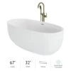 Jacuzzi Cosi 67" Free Standing Acrylic Soaking Tub with Center Drain, Drain Assembly and Overflow - Includes Floor Mounted Tub Filler with Hand Shower -Jacuzzi Sales Store jacuzzi csz6732bcxxxxg 7549554