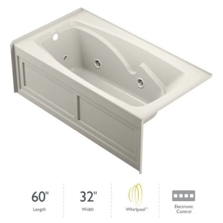 Jacuzzi Cetra 60" Whirlpool Alcove Bathtub with Left Drain and Basic Controls 3 Jacuzzi Cetra 60" Whirlpool Alcove Bathtub with Left Drain and Basic Controls