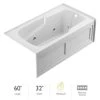 Jacuzzi Cetra 60" Whirlpool Alcove Bathtub with Right Drain and Basic Controls -Jacuzzi Sales Store jacuzzi ct26032wrl2xxw 100825