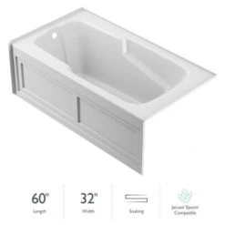 Jacuzzi Sales Store 25 Jacuzzi 60" x 32" Cetra® Three Wall Alcove Soaking Bathtub with Left Drain
