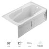 Jacuzzi 60" x 32" Cetra® Three Wall Alcove Soaking Bathtub with Right Drain -Jacuzzi Sales Store jacuzzi cts6032brxxxxw 100825