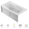 Jacuzzi 60" x 32" Cetra® Three Wall Alcove Comfort Whirlpool Bathtub with 8 Jets, Basic Controls, Heater, Chromatherapy, Left Drain and Right Pump -Jacuzzi Sales Store jacuzzi cts6032wlr2chw 100825