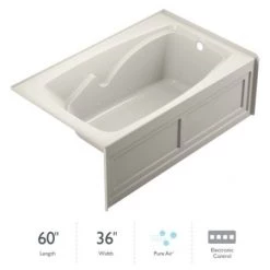 Jacuzzi Cetra 60" Pure Air Alcove Bathtub with Right Drain and Basic Controls