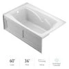 Jacuzzi 60" x 36" Cetra® Three Wall Alcove Soaking Bathtub with Left Drain