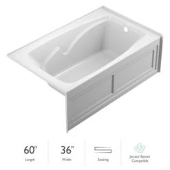 Jacuzzi 60" x 36" Cetra® Three Wall Alcove Soaking Bathtub with Right Drain