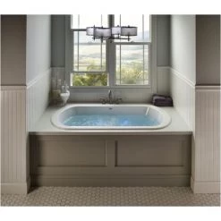 Jacuzzi Duetta 60" Soaking Bathtub for Drop In / Undermount Installations with Center Drain and Chromatherapy Lighting Technology -Jacuzzi Sales Store jacuzzi due6042bcx2cx alternate view 516
