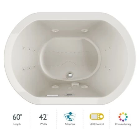 Jacuzzi Duetta 60" Salon Spa Bathtub for Drop In / Undermount Installations with Center Drain and Chromatherapy Lighting / RapidHeat Technologies - LCD Controls 3 Jacuzzi Duetta 60" Salon Spa Bathtub for Drop In / Undermount Installations with Center Drain and Chromatherapy Lighting / RapidHeat Technologies - LCD Controls