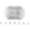 Jacuzzi Duetta 60" Drop-In Spa Combination Bathtub with Center Drain, Chromatherapy, and LCD Controls Technology -Jacuzzi Sales Store jacuzzi due6042ccr5cpww 100825
