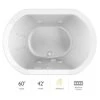 Jacuzzi Duetta 60" Whirlpool Bathtub for Drop In / Undermount Installations with Center Drain