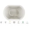 Jacuzzi Duetta 60" Drop-In Whirlpool Bathtub with Center Drain, Whisper+ and Illumatherapy