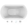 Jacuzzi Duetta 66" Pure Air Bathtub for Drop In / Undermount Installations with Center Drain -Jacuzzi Sales Store jacuzzi due6636acr2xxw 100825
