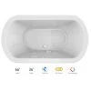 Jacuzzi Duetta 66" Salon Spa Bathtub for Drop In / Undermount Installations with Center Drain and Chromatherapy Lighting / RapidHeat Technologies - LCD Controls