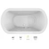 Jacuzzi Duetta 66" Whirlpool Bathtub for Drop In / Undermount Installations with Center Drain -Jacuzzi Sales Store jacuzzi due6636wcr2xxww 100825