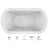 Jacuzzi Duetta 66" Whirlpool Bathtub for Drop In / Undermount Installations with Center Drain and Chromatherapy Lighting / RapidHeat Technologies - Luxury Controls