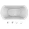 Jacuzzi Duetta 66" Soaking Bathtub for Drop In / Undermount Installations with Center Drain -Jacuzzi Sales Store jacuzzi due6642bcxxxxw 100825