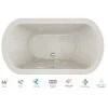 Jacuzzi Duetta 66" Drop-In Spa Combination Bathtub with Center Drain, Whisper+ Technology™, and Illumatherapy