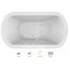 Jacuzzi Duetta 66" Whirlpool Bathtub for Drop In / Undermount Installations with Center Drain