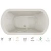 Jacuzzi Duetta 66" Drop-In Whirlpool Bathtub with Center Drain, Whisper+ and Illumatherapy -Jacuzzi Sales Store jacuzzi due6642wcr4ipyy 100825