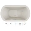 Jacuzzi Duetta 72" Pure Air Bathtub for Drop In / Undermount Installations with Center Drain and Chromatherapy Lighting Technology - Luxury Controls -Jacuzzi Sales Store jacuzzi due7242acr4cxy 100825