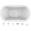 Jacuzzi Duetta 72" Drop-In Soaking Bathtub with Center Drain, Heated Soak, and Chromatherapy Technology