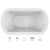 Jacuzzi Duetta 72" Drop-In Soaking Bathtub with Center Drain and Heated Soak -Jacuzzi Sales Store jacuzzi due7242bcr2hsw 100825