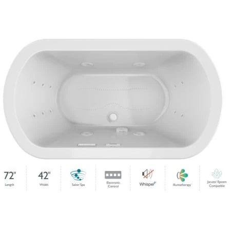 Jacuzzi Duetta 72" Drop-In Spa Combination Bathtub with Center Drain, Whisper+ Technology™, and Illumatherapy 3 Jacuzzi Duetta 72" Drop-In Spa Combination Bathtub with Center Drain, Whisper+ Technology™, and Illumatherapy