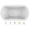 Jacuzzi Duetta 72" Salon Spa Bathtub for Drop In / Undermount Installations with Center Drain and Chromatherapy Lighting / RapidHeat Technologies - LCD Controls -Jacuzzi Sales Store jacuzzi due7242ccr5chww 100825
