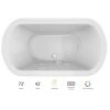 Jacuzzi Duetta 72" Whirlpool Bathtub for Drop In / Undermount Installations with Center Drain and Chromatherapy Lighting / RapidHeat Technologies - Luxury Controls
