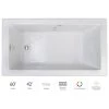 Jacuzzi Elara 60" Drop-In Soaking Bathtub with Right Drain, Heated Soak, and Chromatherapy Technology
