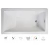 Jacuzzi Elara 60" Acrylic Soaking Bathtub for Drop In Installations with Reversible Drain and Chromatherapy Lighting -Jacuzzi Sales Store jacuzzi ela6042bux2cxw 100825